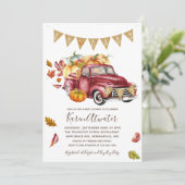 Oh Boy Little Pumpkin Fall Baby Dusche Einladung (Stehend Vorderseite)