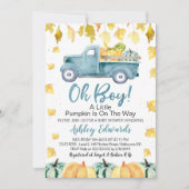 Oh Boy Little Pumpkin Truck Baby Dusche Einladung (Vorderseite)