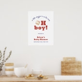Oh Boy Little Slugger Baseball Baby Shower Welcome Poster (Küche)