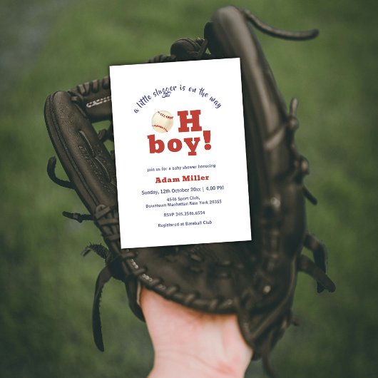 Oh Boy Little Slugger Baseball Sport Baby Shower Einladung