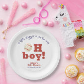 Oh Boy Little Slugger Baseball Sport Baby Shower  Pappteller (Party)