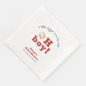 Oh Boy Little Slugger Baseball Sport Baby Shower  Serviette (Ecke)