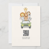 Oh Boy Little Wild One Safari Animals Baby Shower Einladung (Rückseite)