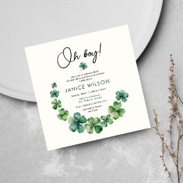Oh Boy Lucky Charm Baby Shower Einladung