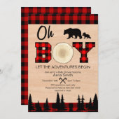 Oh Boy Lumberjack Baby Dusche Einladung (Vorne/Hinten)