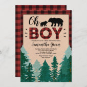 Oh Boy Lumberjack Baby Dusche Einladung (Vorne/Hinten)