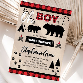 Oh Boy Lumberjack Baby Dusche Einladung