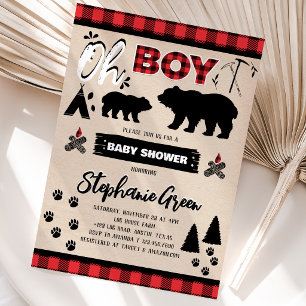 Oh Boy Lumberjack Baby Dusche Einladung