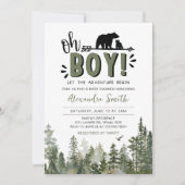 Oh Boy Lumberjack Baby Dusche Einladung (Vorderseite)