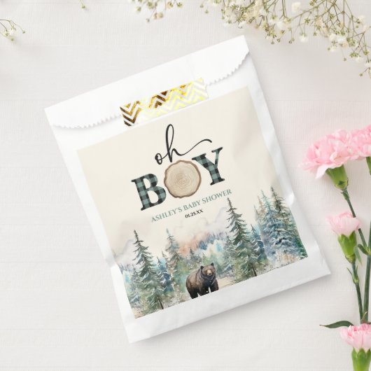 Oh Boy Lumberjack Wald Bear Baby Dusche Geschenktütchen (Versiegelt)