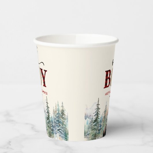 Oh Boy Lumberjack Wald Bear Baby Dusche Pappbecher (Links)
