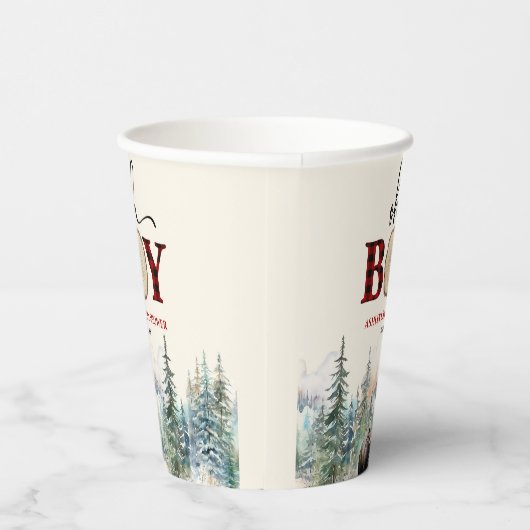 Oh Boy Lumberjack Wald Bear Baby Dusche Pappbecher (Rechts)