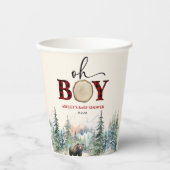 Oh Boy Lumberjack Wald Bear Baby Dusche Pappbecher (Vorderseite)