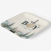 Oh Boy Lumberjack Wald Bear Baby Dusche Pappteller (Gewinkelt)