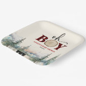 Oh Boy Lumberjack Wald Bear Baby Dusche Pappteller (Gewinkelt)