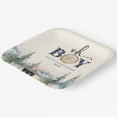 Oh Boy Lumberjack Wald Bear Baby Dusche Pappteller (Gewinkelt)