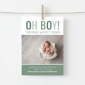 Oh Boy Magnetic Foto Geburtsankündigung Magnetkarte