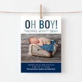 Oh Boy Magnetic Foto Geburtsankündigung Magnetkarte