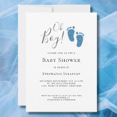 Oh Boy Modern Blue Baby Shower Einladung