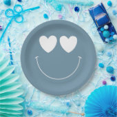 Oh Boy! Modern Groovy Happy Face Baby Shower Pappteller (Party)