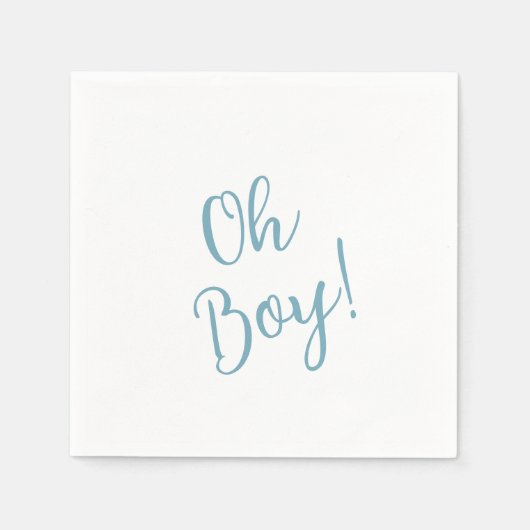 Oh Boy Modern Niedlich Blue Boy Baby Dusche Serviette (Vorderseite)