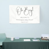 Oh Boy Modern Script Baby Dusche Banner (Messeveranstaltung)