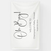 Oh Boy Modern Script Baby Dusche Banner (Vertikal)