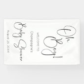 Oh Boy Modern Script Baby Dusche Banner (Horizontal)