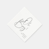 "Oh Boy" Moderne Minimalistische Script Baby Dusch Serviette (Ecke)