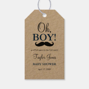Oh Boy Mustache Baby Dusche Gefallen Geschenk Tag Geschenkanhänger