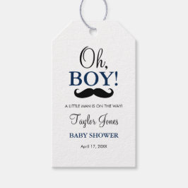Oh Boy Mustache Baby Shower Geschenktasten Geschenkanhänger