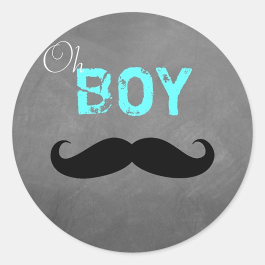 Oh Boy Mustache Sticker (Vorderseite)