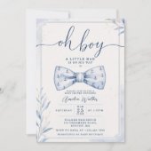 Oh Boy Nautical Fliege Baby Shower Einladung (Vorderseite)