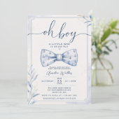 Oh Boy Nautical Fliege Baby Shower Einladung (Stehend Vorderseite)