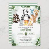 Oh Boy Niedlich Jungle Safari Baby Dusche Einladung (Vorne/Hinten)