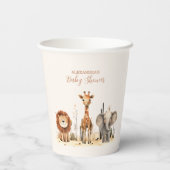 Oh Boy Niedlich Safari Animal Greenery Baby Dusche Pappbecher (Rückseite)
