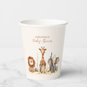 Oh Boy Niedlich Safari Animal Greenery Baby Dusche Pappbecher (Vorderseite)