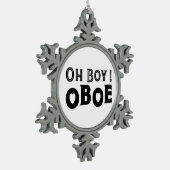 Oh Boy Oboe Schneeflocken Zinn-Ornament (Links)