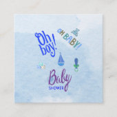 Oh Boy Oh Baby 2-Töne blaue Baby-Dusche Begleitkarte (Vorderseite)