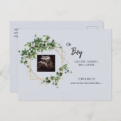 Oh Boy Pale Blue Ultrasound Foto Ankündigung Po (Vorne/Hinten)