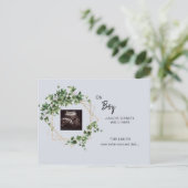 Oh Boy Pale Blue Ultrasound Foto Ankündigung Po (Stehend Vorderseite)