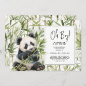 Oh Boy Panda Bear Bamboo Boy Baby Dusche Einladung (Vorne/Hinten)