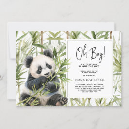 Oh Boy Panda Bear Bamboo Boy Baby Dusche Einladung