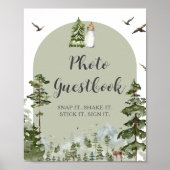 Oh Boy Pine Forest Baby Dusche Foto Gästebuch (Vorne)