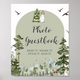 Oh Boy Pine Forest Baby Dusche Foto Gästebuch