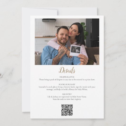 Oh Boy Pine Tree Forest Baby Shower Foto QR Code Einladung (Rückseite)