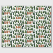 Oh Boy Pine Trees Woodland Baby Dusche Geschenkpapier (Flach)