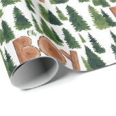 Oh Boy Pine Trees Woodland Baby Dusche Geschenkpapier (Rolleneckpunkt)