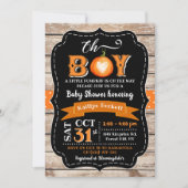 "Oh Boy" Pumpkin Baby Dusche Einladung (Vorderseite)