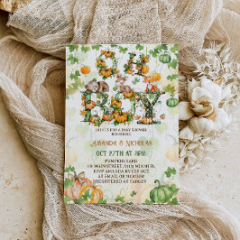 Oh Boy Pumpkin & Woodland Animals Fall Baby Dusche Einladung